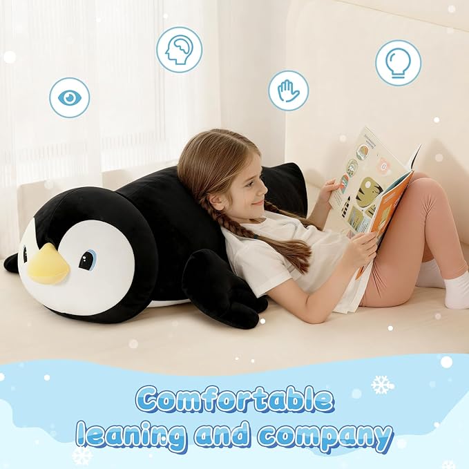 MorisMos 39.4 Inch Penguin Stuffed Animal Plush Toy, Long Penguin Plush Body Pillow, Cuddly Stuffed Penguin Plushie for Sleeping & Home Decor, Christmas Valentine's Birthday Gift for Kids & Adults