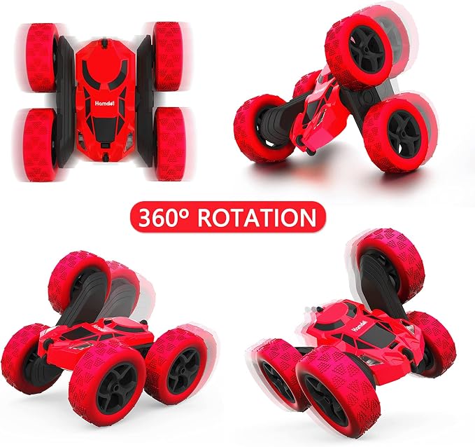 Hamdol RC Stunt Car for Kids Ages 6–12, 360° Rotating Remote Control Car with LED Lights, 4WD Electric Toy Vehicle, USB Rechargeable, Perfect Birthday, Holiday for Boys & Girls