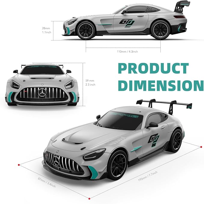 RASTAR 1/24 RC Car Mercedes AMG GT2 Remote Control Car, Mercedes AMG Toy Car for Kids Boys, Silver RC Sports Car