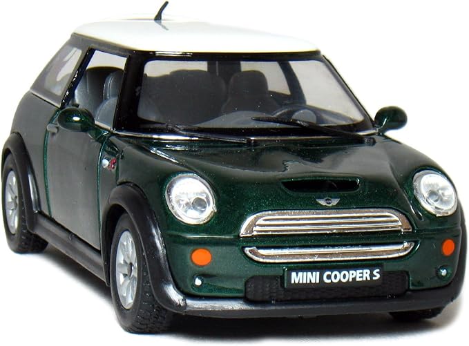 KiNSMART - Mini Cooper S 5" 1:28 Scale Die Cast Metal Model Toy Car (Green)