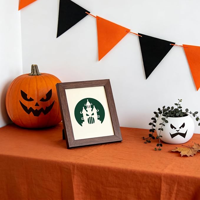40 PCS Halloween Drawing Stencils, 6 Inch Plastic Reusable Pumpkin Faces Painting Stencil, Jack - O'-Lantern Painting Templates for DIY Pumpkin Carving, Wood, Walls Art and Halloween Decoration