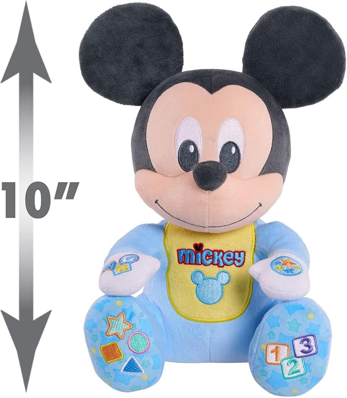 Disney Baby Musical Discovery 10-inch Interactive Plush Mickey Mouse, Music and Phrases, Early Learning, Toddler
