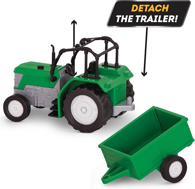 Driven by Battat – 7-Inch Tractor Toy with Lights & Sounds, Movable Parts, Farm Vehicle for Boys & Girls, Durable Design, Realistic Details, Gift 3+ Years Toy for Kids