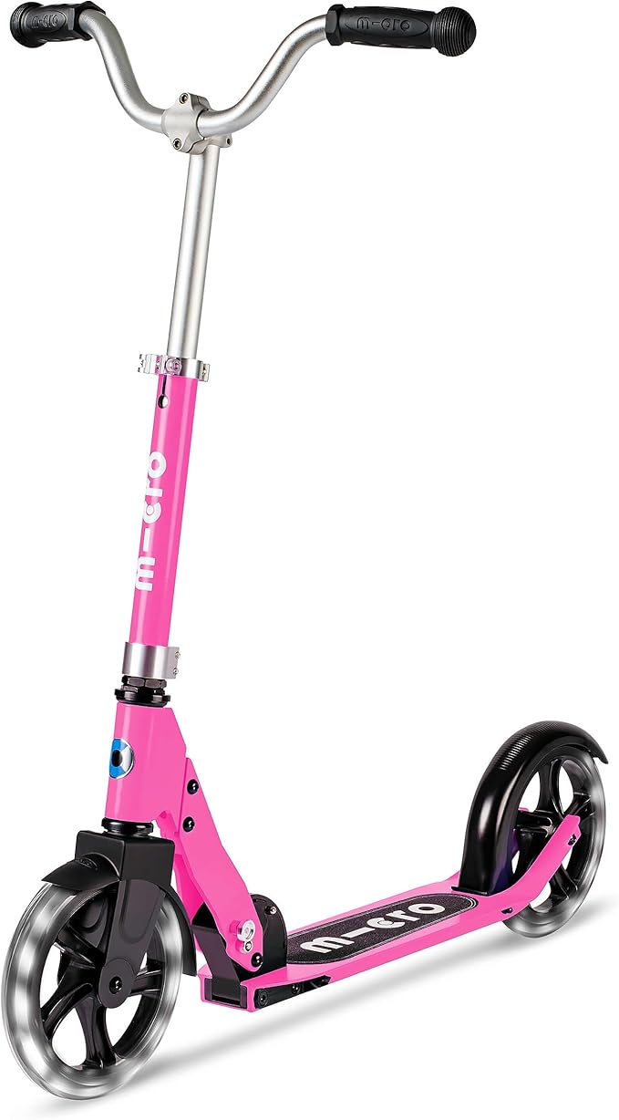 Micro Kickboard | Cruiser LED Kids Scooter for Ages 6–12 | 2 Wheel | Foldable with Kickstand | Adjustable Handlebar | Motion-Activated PU LED Wheels | Swiss Design