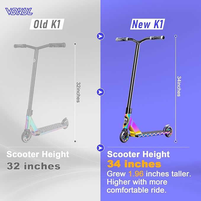 VOKUL K1 Pro Stunt Trick Scooter for Kids 8 Years and Up Freestyle Skate Park Street for Boys Girls