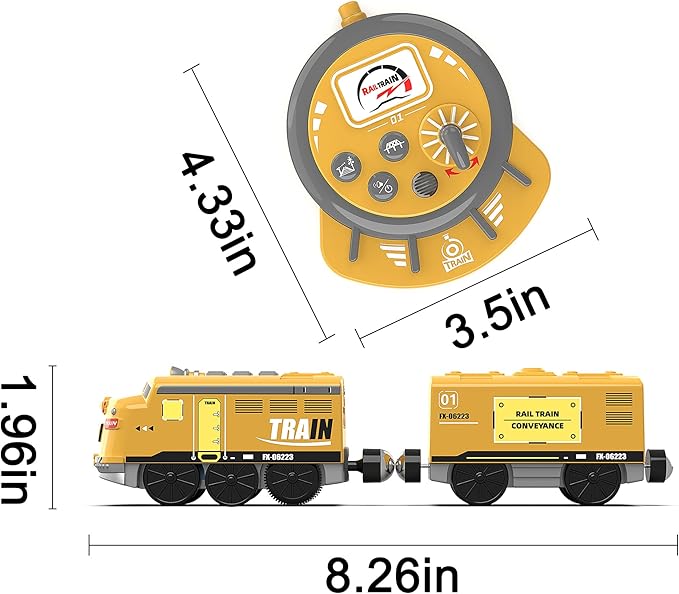 Motorized Train for Kids, Remote Control Locomotive Train Toy for Wooden Tracks, Battery Powered Electric Trains with Sound & Lights Effects Compatible with Thomas, Brio, Chuggington