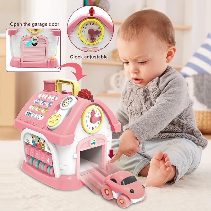 Ming You Montessori Toys for 1.5+ Year Old Girl Gifts - 8-in-1 Musical Learning House Baby Toy, Toddler Toys Age 18M+ Girls Educational Birthday Gifts