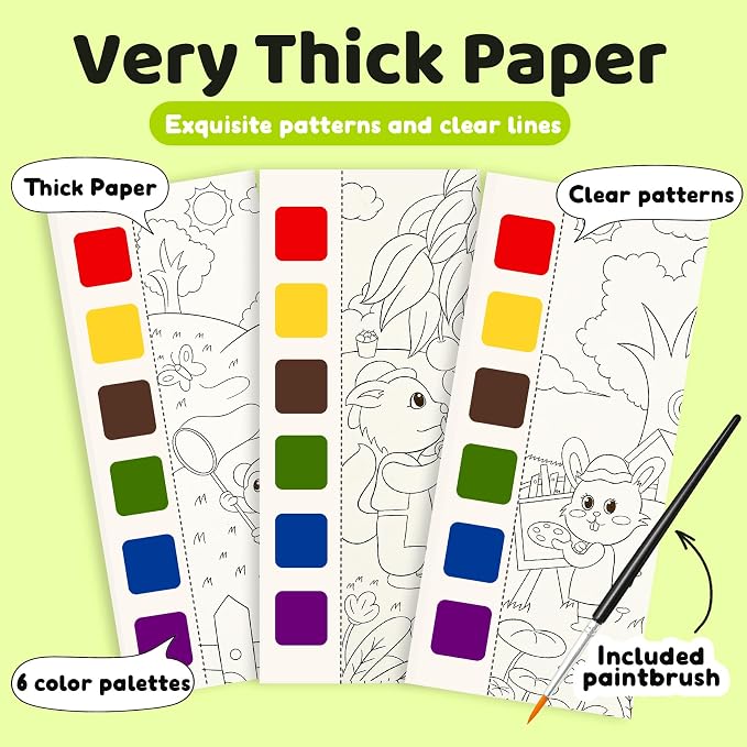 Water Coloring Book,Paint with Water Books for Kids Ages 3-5,Watercolor Painting Book for Toddlers 4-6,Creative Arts and Crafts & Airplane Travel Essentials for Boys Girls