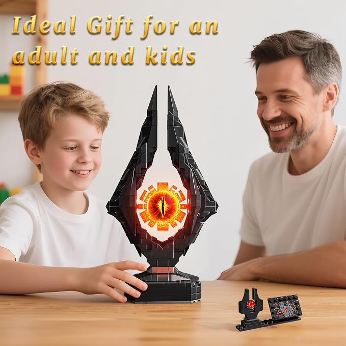 Movie-Inspired Building Toys Set, Fantasy Eye Tower Building Set, 925 Pieces Dark Collectible Building Kit for Adults & Teens, Unique Birthday Gift for Men, Home Office Desk Decor