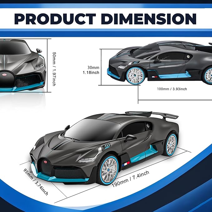 BEZGAR Bugatti Remote Control Car for Boys- 1:24 Officially Licensed RC Cars, Electric Sport Racing Hobby Bugatti Toy Car Model Vehicle for Boys, Girls and Adults
