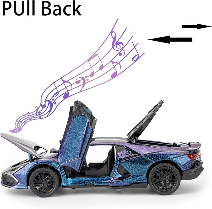 BDTCTK 1/32 Comapatible for Lamborghini ‌Aventador LP700-4 Model Car, Zinc Alloy Diecast Pull Back Toy Cars with Sounds and Lights Vehicles for Kids Boy Girl Gift (Blue)