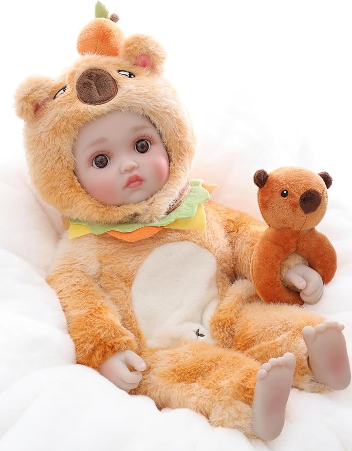 Baby Doll, 18 Inch Realistic Soft Body Baby Doll Real Life Baby Dolls with Accessories, for 3+ Year Old Girls, Pretend Play, Collection, Gift-Ready (18", Orange)
