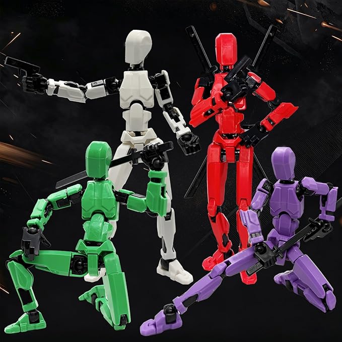 8 Packs T13 Action Figure Set (Assembly Completed), 3D Printed Multi-Jointed Movable Dummy 13，Titan13 Action Figure, Action Figure Desktop Decorations for Game Lovers Toy, Christmas Birthday Gift