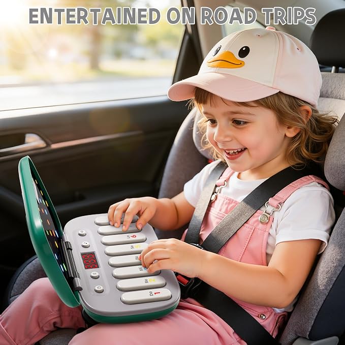 Piano for Kids, Kids Keyboard Piano Toy Music Rhythm Machine, 7 Modes Electronic Piano Toy with Glowing Piano Keys, Travel Toys Birthday Musical Learning Gift for 3 4 5 6 7 Year Old Toddler Girls Boys