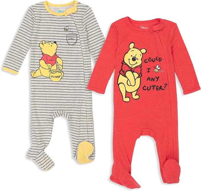 Disney Baby Boys' 2-Pack Footed One-Piece Sleep N' Play Newborn to Infant
