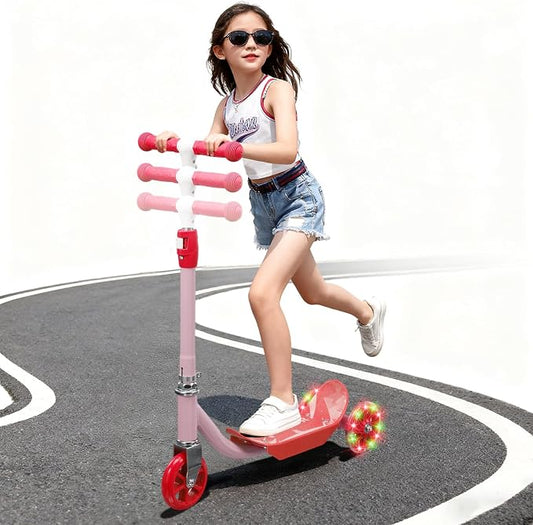 Kids Scooter: LED Lighted 3 Wheel Scooters for Kids 3-5, 3 Adjustable Height Handlebar, Anti-Slip Deck,Heavy Duty Metal Scooters for Boys Girls Ages 3-5 5-7, up to 110 Lbs,Toddler Kick Scooter