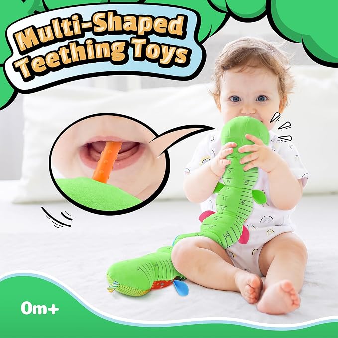 LIGHTDESIRE Baby Toys 6-12 Months Musical Caterpillar,Stuffed Animals Infant Toys 0-6 Months Sensory Toy with Ruler Design,Crinkle&Ring Bell,Baby Teething Toys Tummy Time Birthday Shower Gifts
