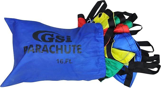GSi Kids Play Parachute Rainbow Parachute Toy Tent Game for Kids Gymnastics Cooperative Play and Outdoor Playground Activities (6 Feet)