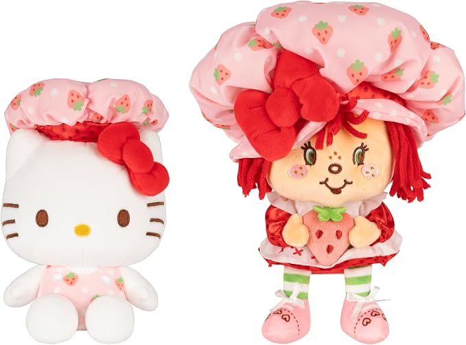 Hello Kitty® - 8-Inch Strawberry Shortcake x Hello Kitty® Plush 2-Pack - Officially Licensed Sanrio Product from Jazwares - Ages 6+ | Officially Licensed Sanrio Product, From Jazwares, Ages 6+