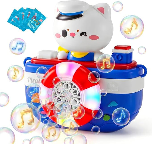 Kids Bubble Camera with Rechargeable Battery & 5 Refills, Automatic Bubble Blower Machine with Music & LED Lights, Outdoor Summer Toys for Toddlers Age 4-8, Birthday Gifts for Boys & Girls