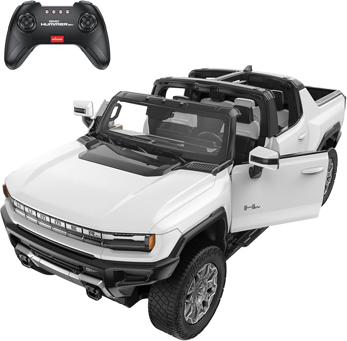 RASTAR Remote Control Car 1/16 Scale GMC Hummer EV Pickup RC Car, Electric Off-Road Monster, RC Hummer Truck for Kids Boys, White 2.4G