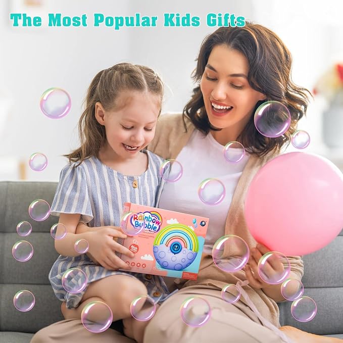Astronaut Soap Bubble Machine Fireworks Bubble Machine for Kids 20000+ Bubble per Min/Lights/DIY Stickers/240ml Solution Automatic Bubble Machine Toy for Kids Summer Outdoor Party Wedding (2022 P)