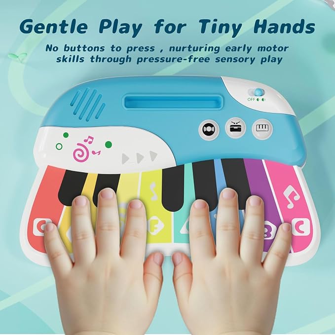 Baby Piano Keyboard Toy for Toddlers, Touch Sensor Toddler Piano for Toddlers 1-3 Baby Musical Toy w/ 3 Modes, 12 melodies, Letter Key A-G, Music Cards, Birthday Christmas for 1-4 Year Old