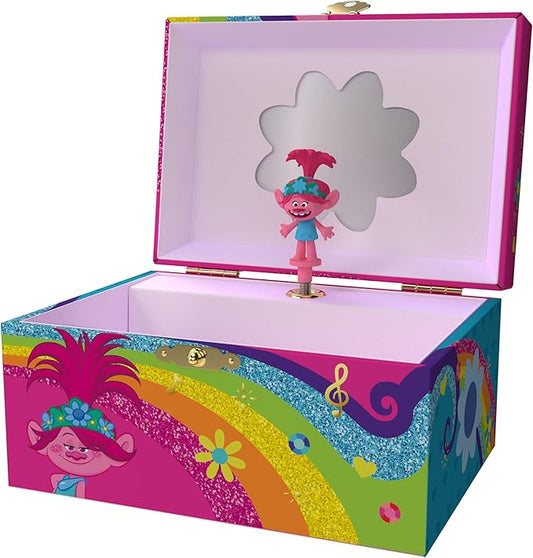 Trolls Jewelry Box for Girls Musical Jewelry Box with Spinning Figurine, Trolls Toys for Kids Ages 3-5