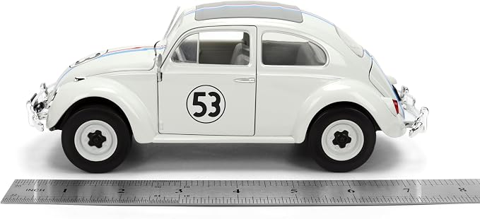 Jada Herbie The Love Bug Volkswagen Beetle Hollywood Rides 1:24 Die-Cast Vehicle with Tire Rack Toys