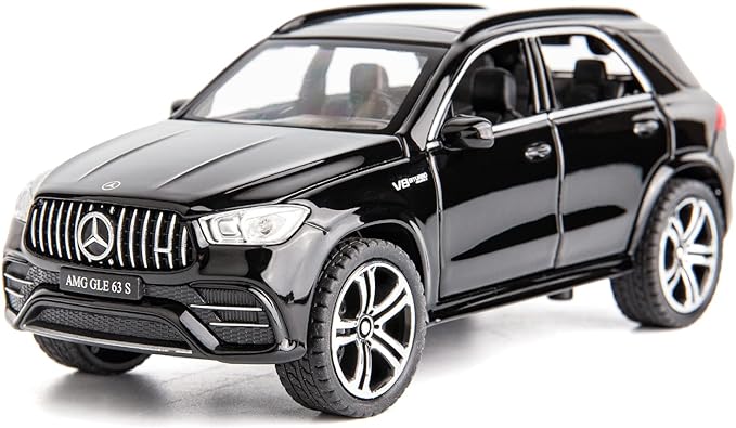 WAKAKAC 1/32 Scale AMG GLE 63S SUV Toy Car, Alloy Diecast Collectible Pull Back Car Model with Light and Sound Toy Vehicles for Adults Boys Girls Gift Toy(Black)