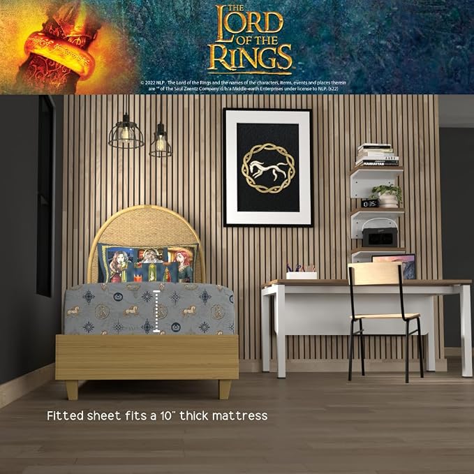 The Lord of the Rings: The War of the Rohirrim 5 Piece Super Soft Cozy Reversible Comforter and Sheet Set with Sham, Twin, (Officially Licensed Product) By Franco