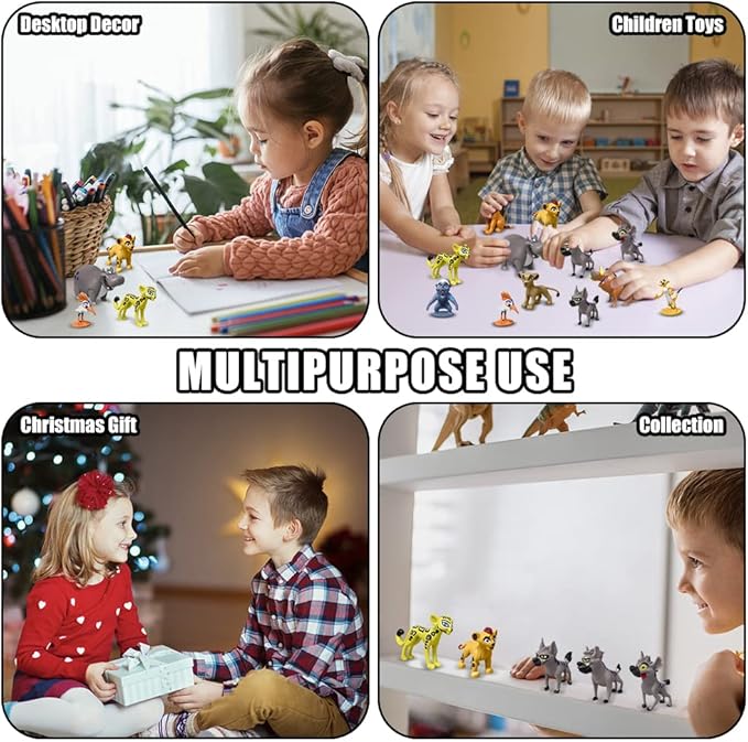 Minaso 12-Pc Mini Animal Action Figures, Collectible Toys for Kids, Perfect for Cake Toppers & Desktop Decorations