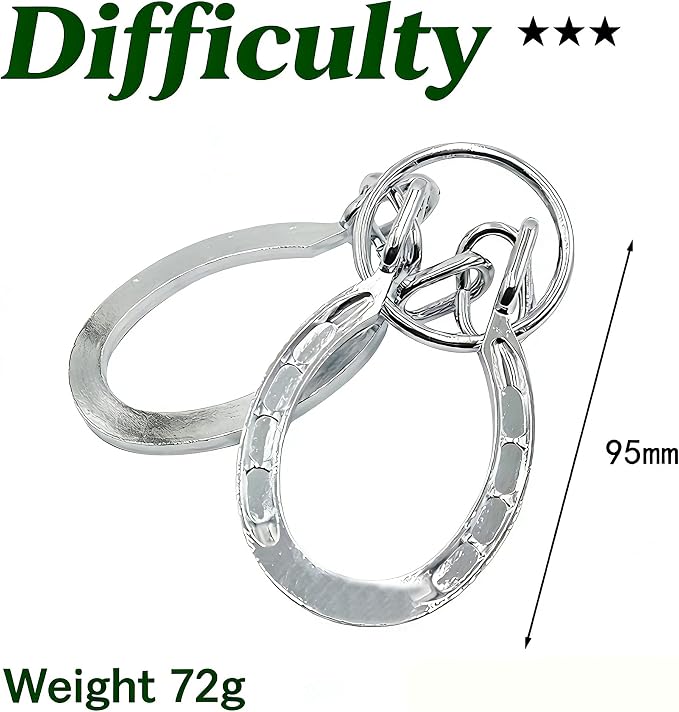 MAGIKON Traditional Brain Teaser, Classical Metal Horseshoe Puzzle (Silver, Normal)