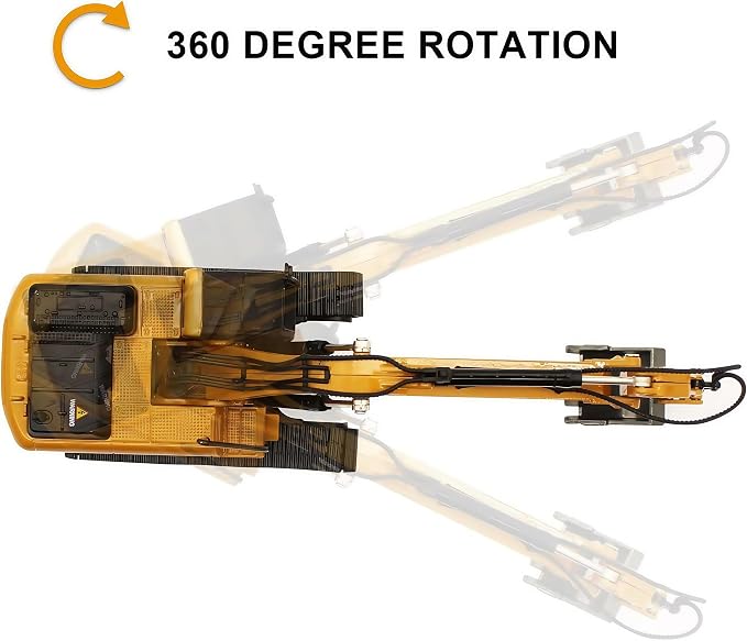 Gemini&Genius Tracked Excavator Toy for Kids, 1/50 Scale Diecast Digger Construction Toy, Metal Vehicle Model with 360° Cabin Swivels, Great Gift, Playing Sand, Room Decoration and Collection for Kids