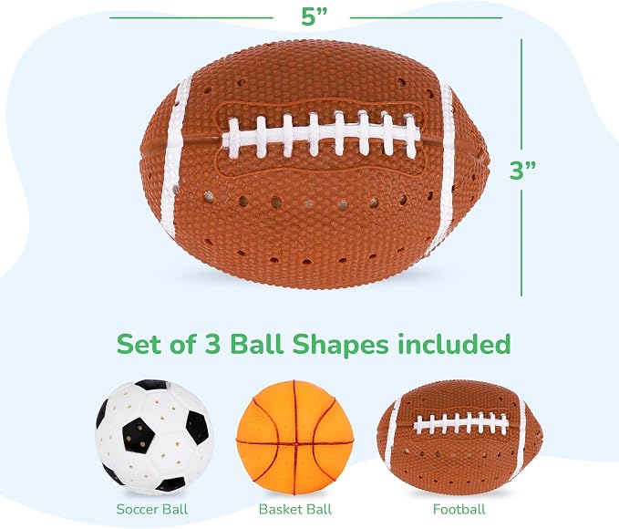 ArtCreativity Pool Toys for Toddlers 1-3, Splash Sports Balls Water Toys, 3 Different Athletic Water Ball Designs Include Football, Basketball & Soccer Ball, Spongy Pool & Bath Toys for Kids Ages 4-8