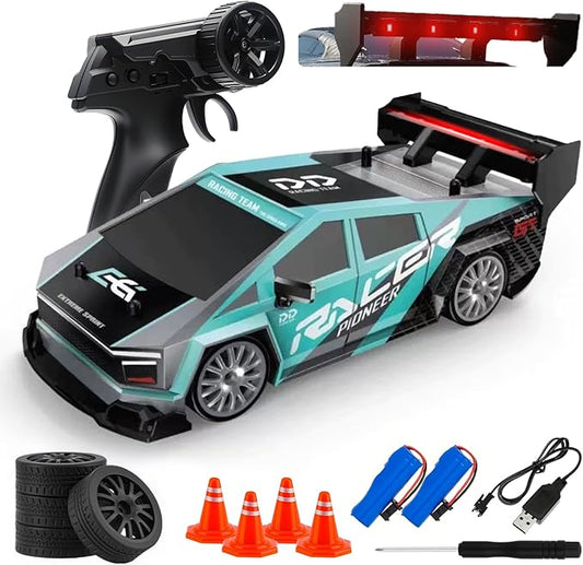 RC Drift Car, 1:24 Scale Remote Control Vehicle for Kids,2.4GHz 20KM/H 4WD High Speed RC Cars with LED Light, Two Batteries & Drifting Tires Racing Sport Toy Cars for Adults Boys Girls Kids 8603CY