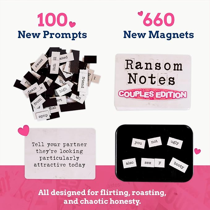 Ransom Notes Couples Edition - The Ridiculous Word Magnet Party Game, 3+ Players
