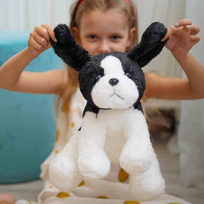 WEIGEDU Black White Beagle Sheepdog Border Collie Stuffed Dog Plush | For Kids Boys Girls Baby, Birthday Gift, Easter, Christmas Gift
