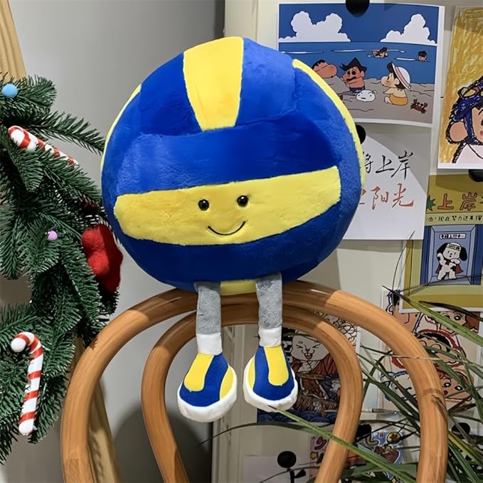 13.7" Cute Football Plush Toys Soft Stuffed Sport Throw Pillow Plush Ball Gift for Kids Birthday and Christmas Decoration (Volleyball)