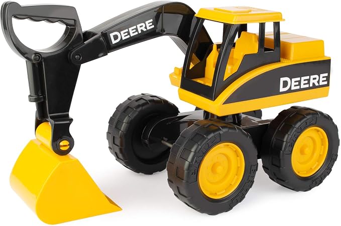 TOMY John Deere Sandbox Big Scoop Excavator Toy with Tilting Dump Bed - John Deere Construction Toys - Toddler Toys for Sandbox - 15 Inch