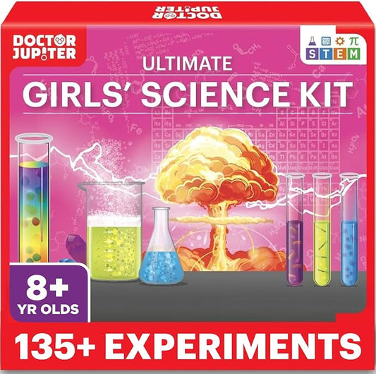 Doctor Jupiter Girls' Science Kit for Kids Ages 8-10-12-14 | Birthday Gift Ideas for 8,9,10+ Year Old Girls | Chemistry Set, STEM Toy Kit with 135+ Experiments | Learning & Educational Projects