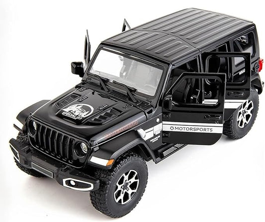 BDTCTK Off-Road 7 Door for Wrangler Diecast Toy Car Model, 1/22 Scale Metal Alloy Vehicle for Kids Boys Girls Adults, Doors Open, Light and Sound, Gifts Black