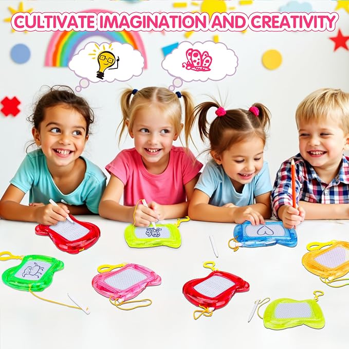 16PCS Mini Magnetic Drawing Board Party Favors Bulk for Kids 4-8 8-12 Birthday Graduation Goodie Treat Bag Stuffers Classroom Treasure Chest Carnival Prizes Box Toys Pinata End of Year Student Gift