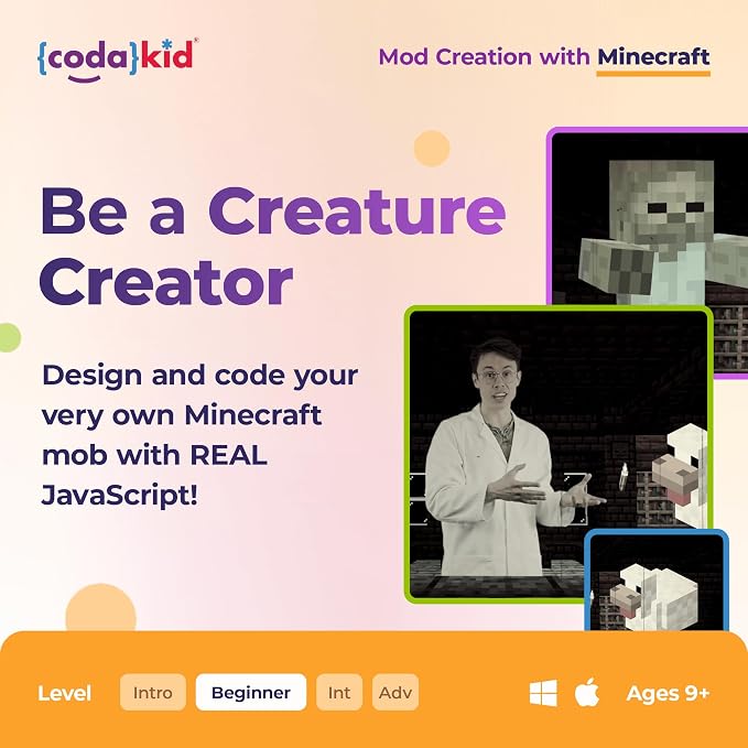 Coding for Kids with Minecraft - Ages 9+ Learn Real Computer Programming and Code Amazing Minecraft Mods with Java - Award-Winning Online Courses (PC & Mac)