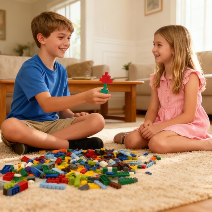 Building Bricks Compatible with Classic Creative Blocks of All Major Brands,300Pieces Basic Bulk Small Brick Set,Building Blocks in Radom Color, Mixed Shape