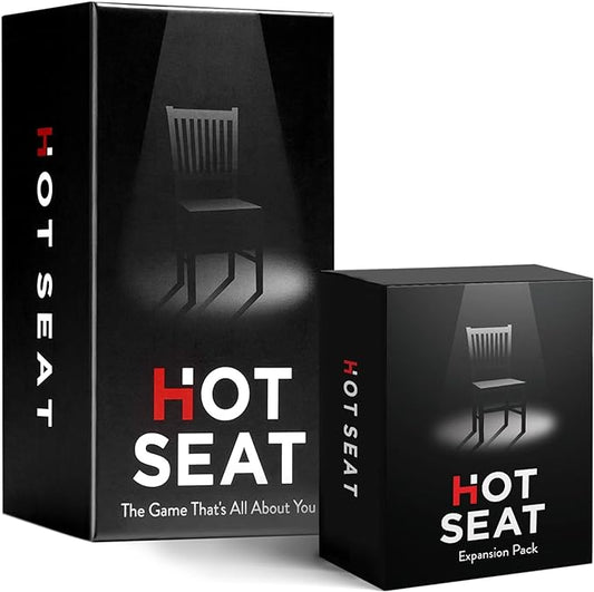 HOT SEAT Party Game + Expansion Set - The Family Card Game That's All About You - for Kids, Teens, Adults - Perfect Christmas White Elephant Gifts, Stocking Stuffers + Board Games Night