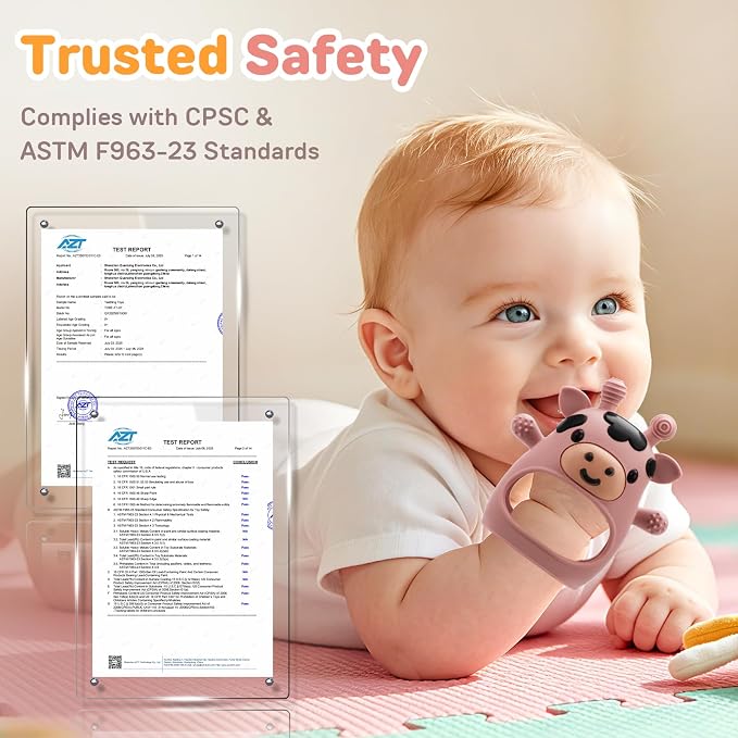 2 Pack Baby Teething Toys 3-6 6-12 Months, Adjustable Anti Dropping Wrist Teething Mittens, Food Grade Silicone Baby Chew Toys for Sucking Needs Teether for Newborns Infants Teething Relief