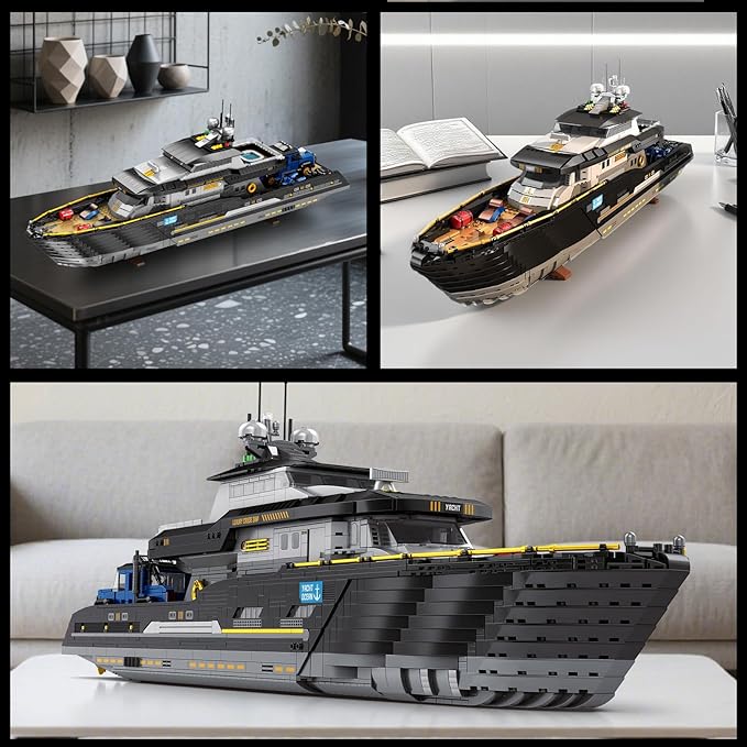 Reobrix Luxury Yacht Building Block Set for Adult 66103, Cruise Ship Building Toy Boat Model Kit, Yacht Collectible Display Decorations Gift for Adult Boys Girls Kids 14+ (4421PCS)