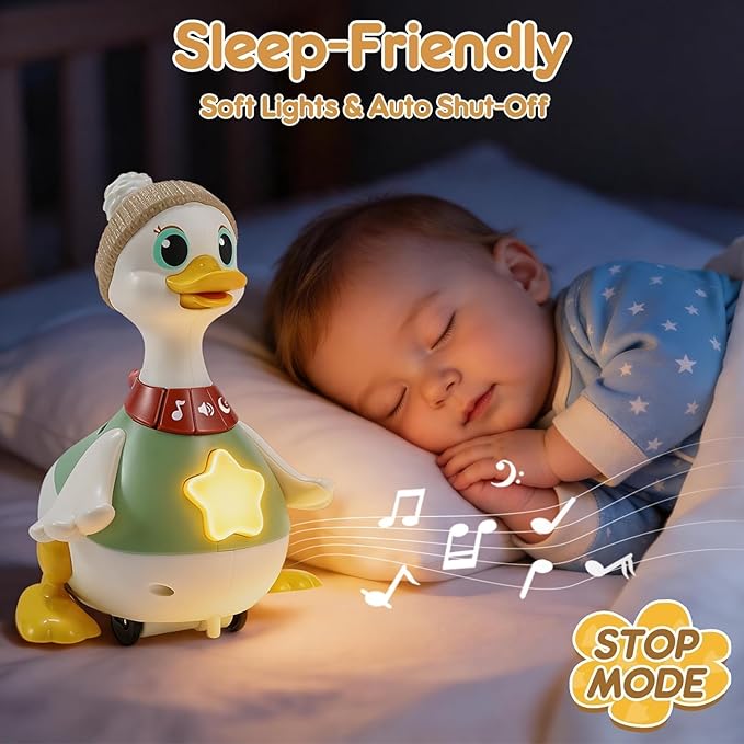 Baby Toys 6-12 Months: Musical Tummy Time Duck Toy for Infant Babies 6 7 8 9 10 12 18 Month Old Interactive Newborn Baby Crawling Toys for Christmas Gift Stocking Stuffers for Boy Girl 1 Year Old