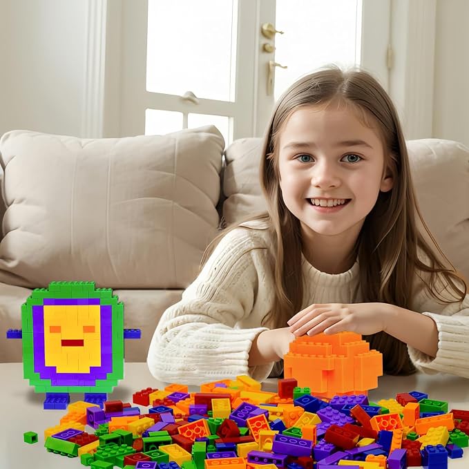 Pairez Toys 1000 Piece Blocks for Building, Bulk 2x4 Basic Bricks Building Set, Compatible with All Major Brands, STEM Building Toys for Kids Ages 4 5 6 7 8 (Rainbow)